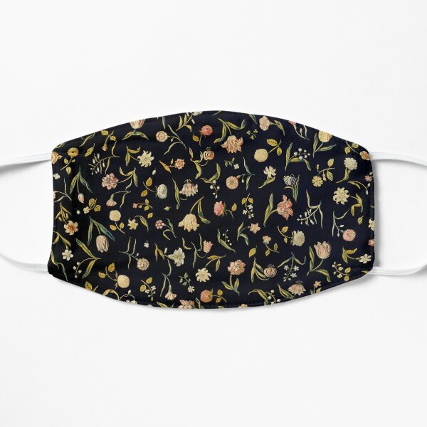 Dark vintage floral Flat Mask