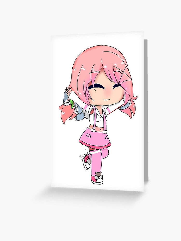Gacha Life - Gacha girl with pink hair Greeting Card for Sale by
