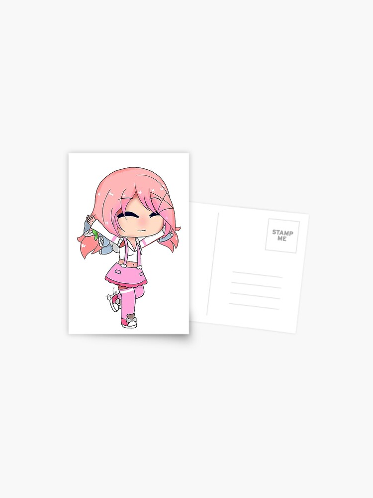 Gacha Life - Gacha girl with pink hair Postcard for Sale by pockyartstudio