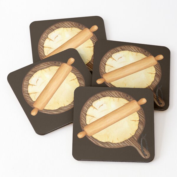 Item preview, Rolling Out Dough Pastry On A Big Round Wooden Board designed and sold by Alicia Chee.