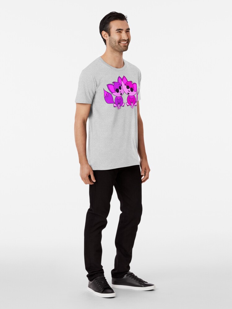 Alternate view of Cute Cool Foxes Couple Purple Pink Premium T-Shirt