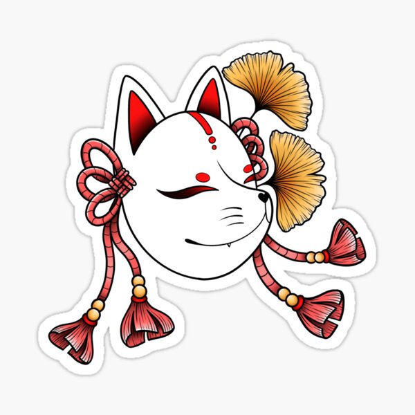 Kitsune Mask Sticker