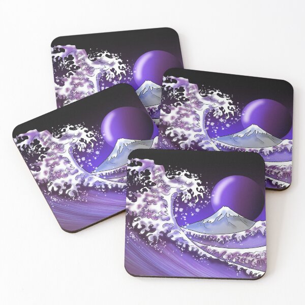 Item preview, The Great Wave off Kanagawa with a purple moon designed and sold by CuisineCat.