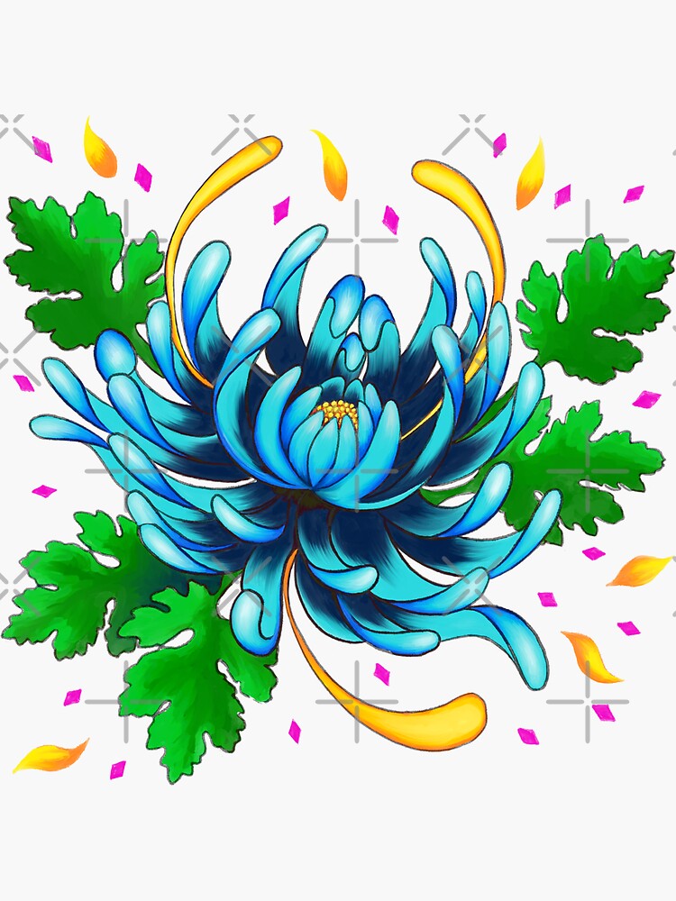 Thumbnail 3 of 3, Sticker, Chrysanthemum designed and sold by Flickingjane.