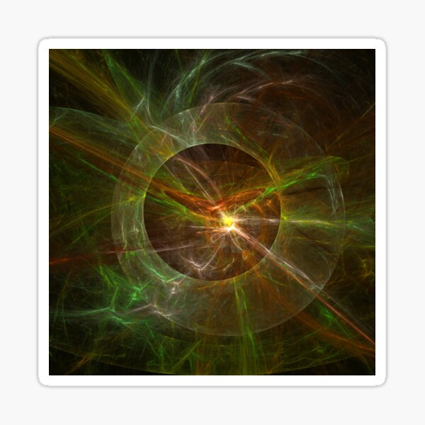 Planetary Explosion Intense Fractal Artwork Sticker