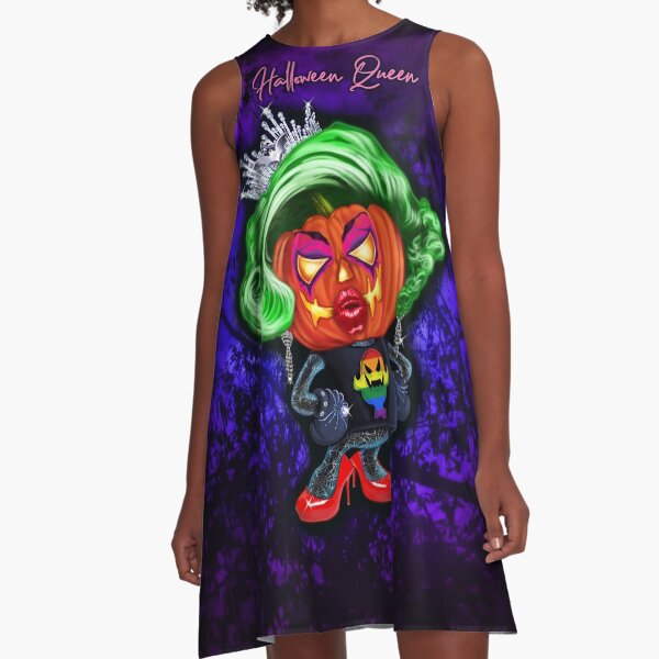 Halloween Queen - with text logo by OrganicBeej A-Line Dress