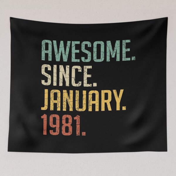 Item preview, Awesome Since January 1981 40th Birthday Gift 40 Years Old Vintage January 1981 designed and sold by Takatv.