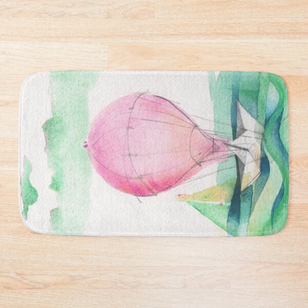 Item preview, hot-air balloon - B green pink - watercolor designed by Tizi Graphics designed and sold by TiziGraphics.