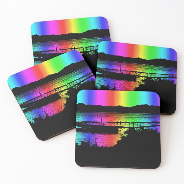Item preview, Rainbow Silhouettes on Dock designed and sold by SeaChangeDesign.