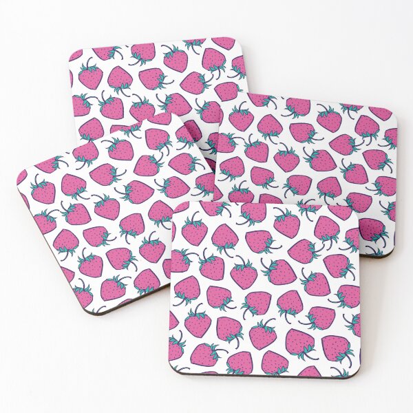 Item preview, Vector white and pink strawberries seamless pattern with purple outlines.  designed and sold by jamiesoondesign.