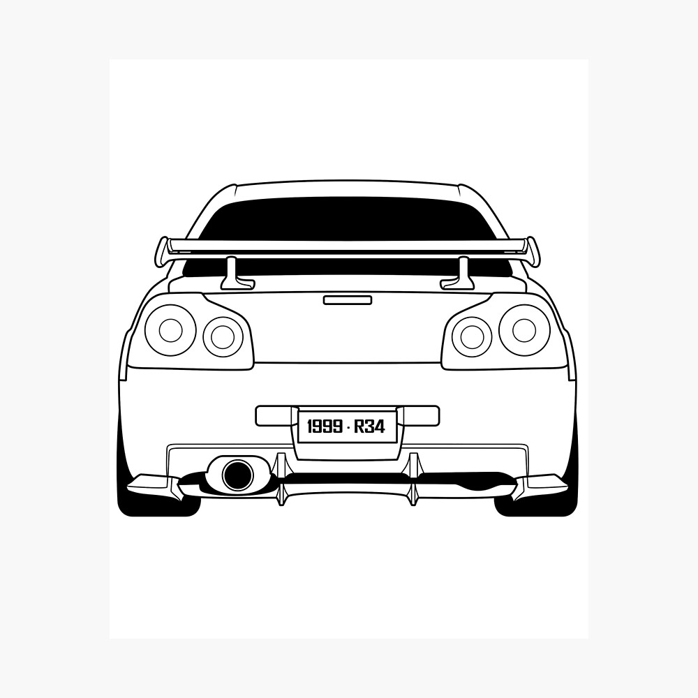 Nissan Skyline R34 Metal Print By Jashinhunter Redbubble