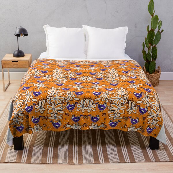 Item preview, A Multiplicity of Birds in Blue (Orange) designed and sold by Simone Pook.