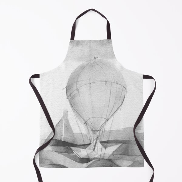 Item preview, hot-air balloon - watercolor - black and white - designed by Tizi Graphics designed and sold by TiziGraphics.