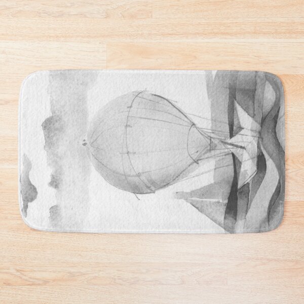 Item preview, hot-air balloon - watercolor - black and white - designed by Tizi Graphics designed and sold by TiziGraphics.