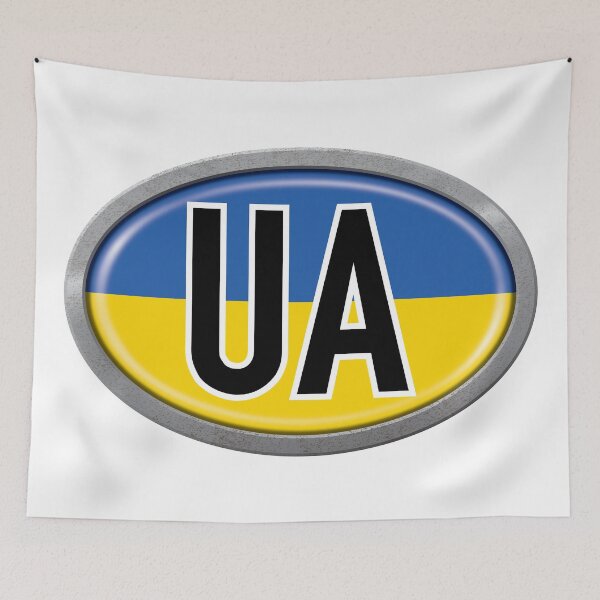 Aperçu de l'œuvre Plaque métallique du code international du véhicule de l'Ukraine créée et vendue par travelwitheric.