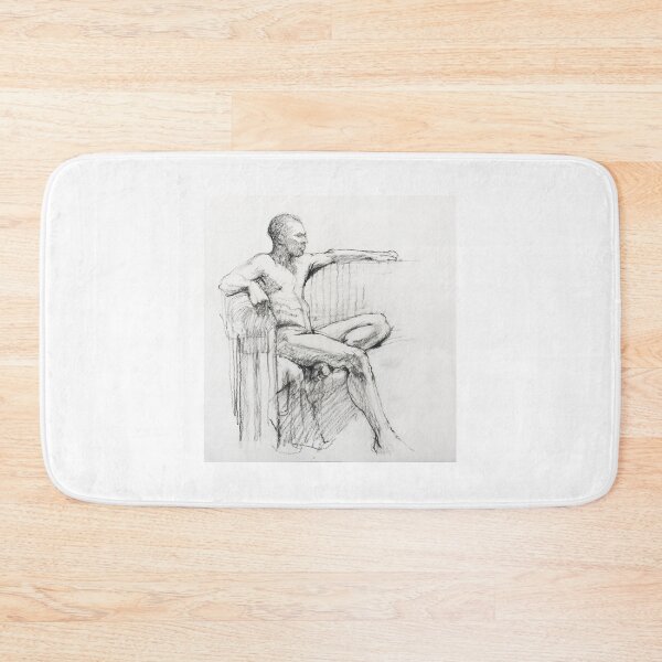 Item preview, Seated male nude designed and sold by Roz McQuillan Fine Art & Photography.