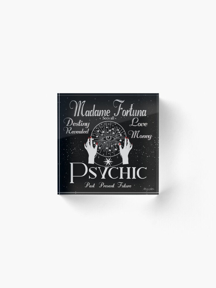 Alternate view of Madame Fortuna Sees All Acrylic Block