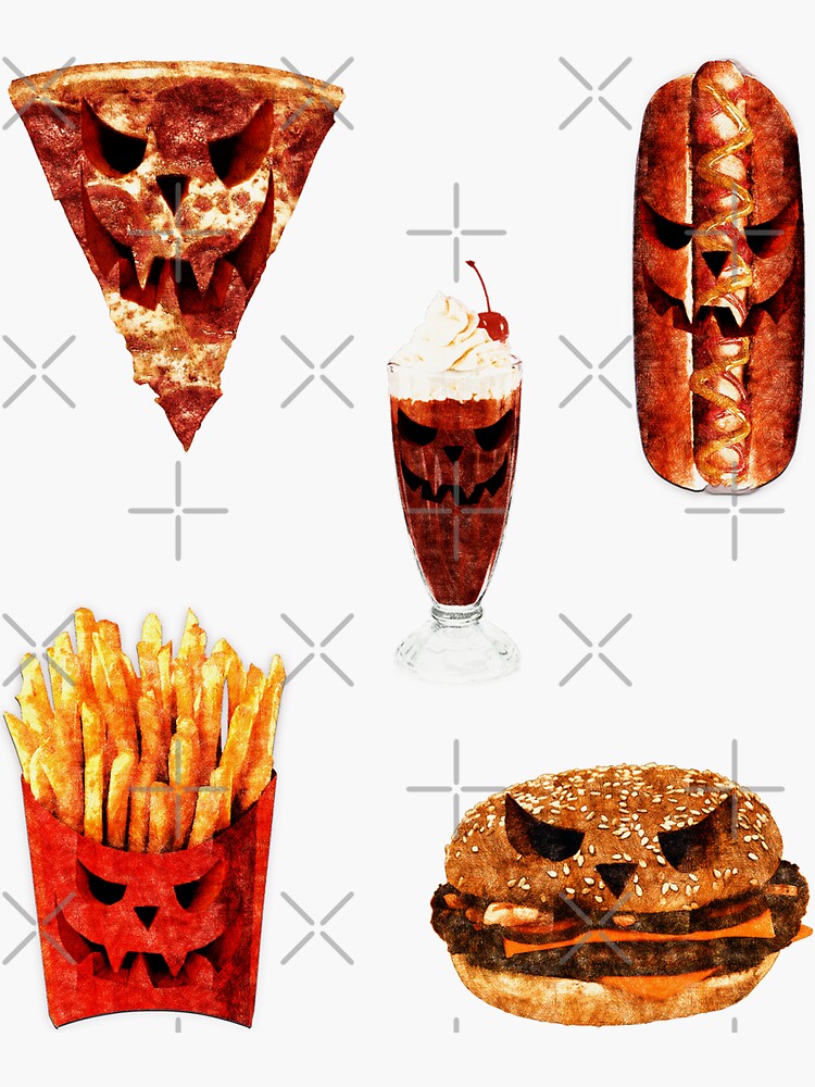 "Halloween Spooky Fast Food, Cool Jack O Lantern Junk Food Pack