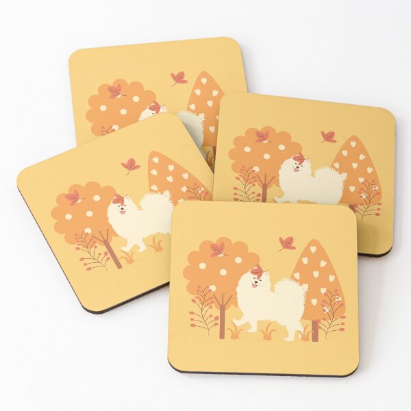 Item preview, Samoyed Dog in Autumn designed and sold by Lulupainting.