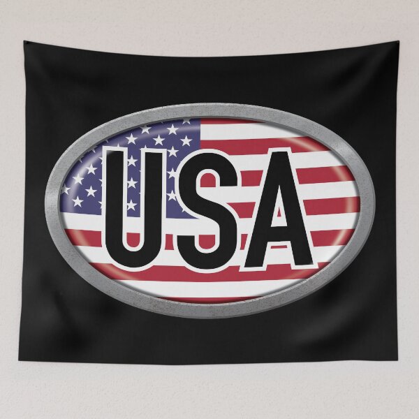 Item preview, United States of America International Vehicle Code Metal Plate designed and sold by travelwitheric.