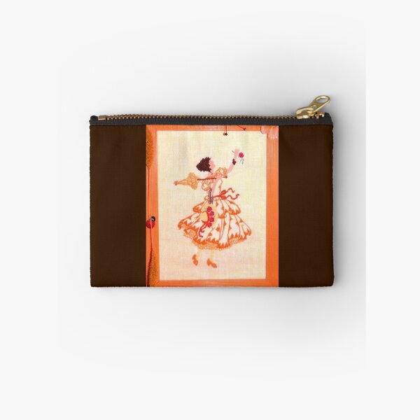 Item preview, PRIMAVERA 3 handmade embroidery woman girl beauty orange frame summer spring flowers vintage retro designed and sold by dragonemma.