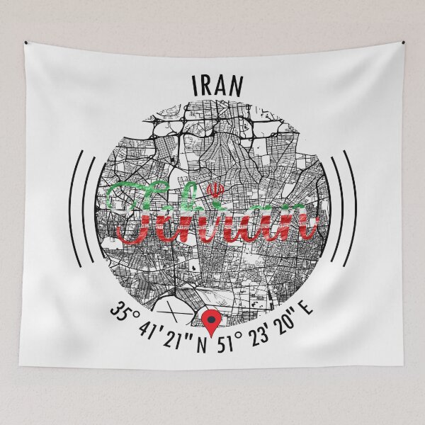 Item preview, Tehran, IRAN Road Map Art - Earth Tones designed and sold by hatimelhag.