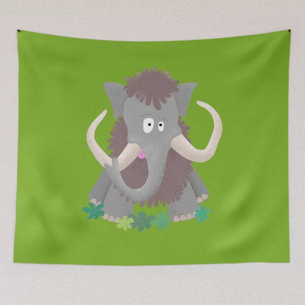 Item preview, Funny woolly mammoth cartoon for kids designed and sold by FrogFactory.