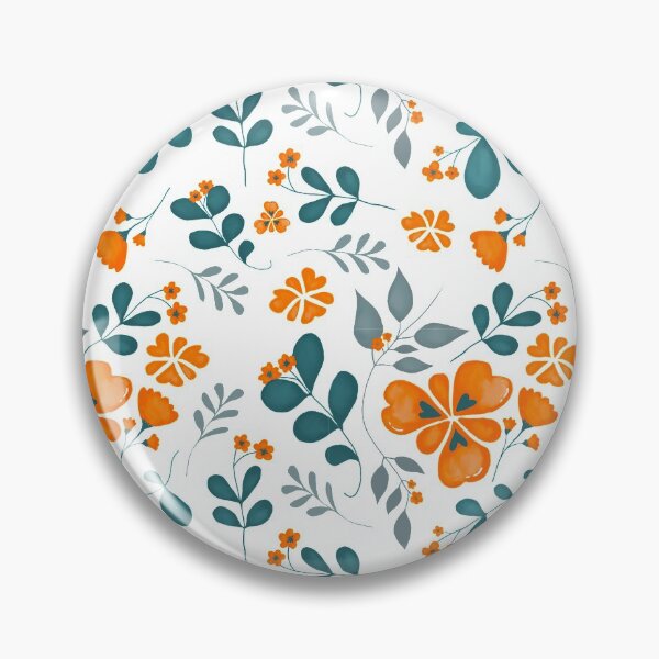 Item preview, Orange/Green Floral Pattern by Tinta Design designed and sold by Tintadesigns.