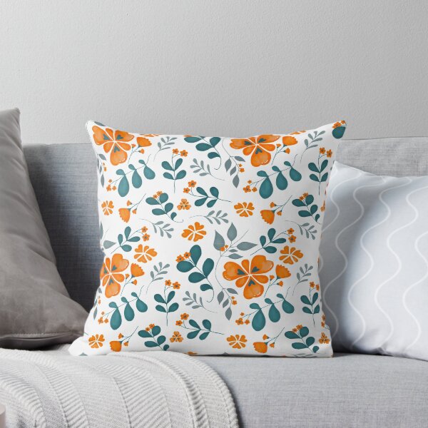 Item preview, Orange/Green Floral Pattern by Tinta Design designed and sold by Tintadesigns.