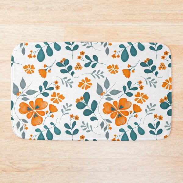 Item preview, Orange/Green Floral Pattern by Tinta Design designed and sold by Tintadesigns.