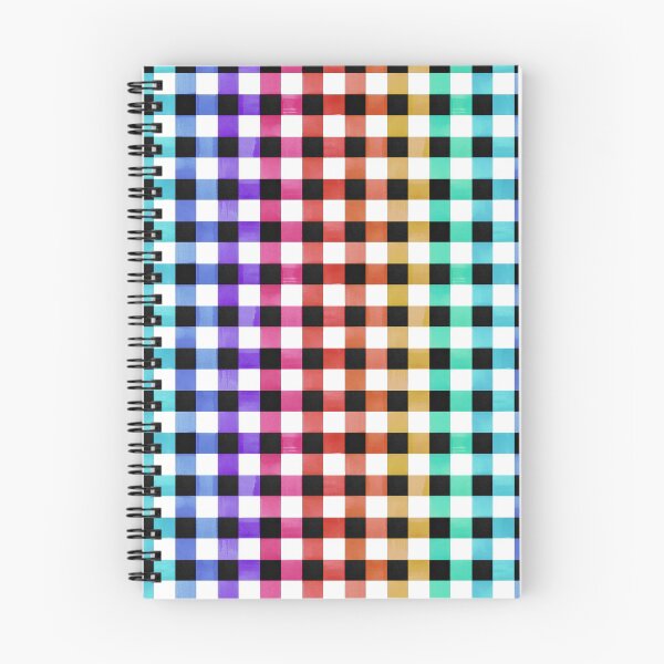Item preview, Rainbow and black watercolour gingham designed and sold by suzzincolour.