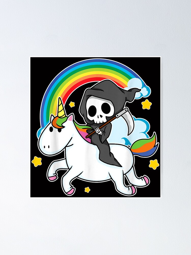 Halloween Unicorn Costume Grim Reaper Riding Unicorn 