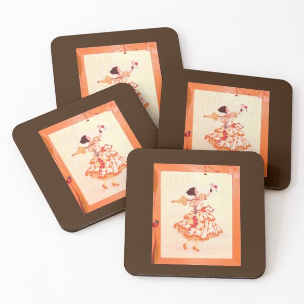 Item preview, PRIMAVERA 3 handmade embroidery woman girl beauty orange frame summer spring flowers vintage retro designed and sold by dragonemma.