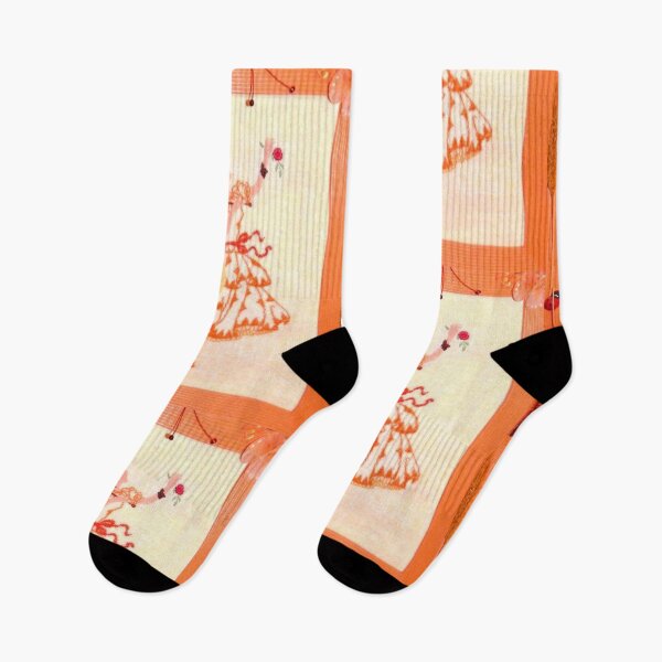 Item preview, PRIMAVERA 3 handmade embroidery woman girl beauty orange frame summer spring flowers vintage retro designed and sold by dragonemma.