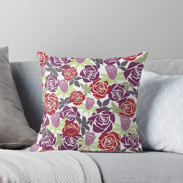 Item preview, Overlapping Red and Purple Roses from the Fancy Floral Zebra Collection II designed and sold by CJAura by Claire Jane Johnson.