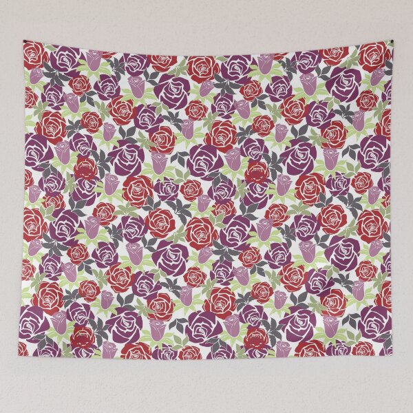 Item preview, Overlapping Red and Purple Roses from the Fancy Floral Zebra Collection II designed and sold by CJAura by Claire Jane Johnson.