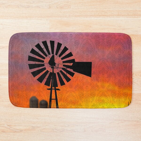 Artikelvorschau, Windmühle Sonnenuntergang moderne Country Art - Western Farm - Windmühle entworfen und verkauft von CattlettArt.