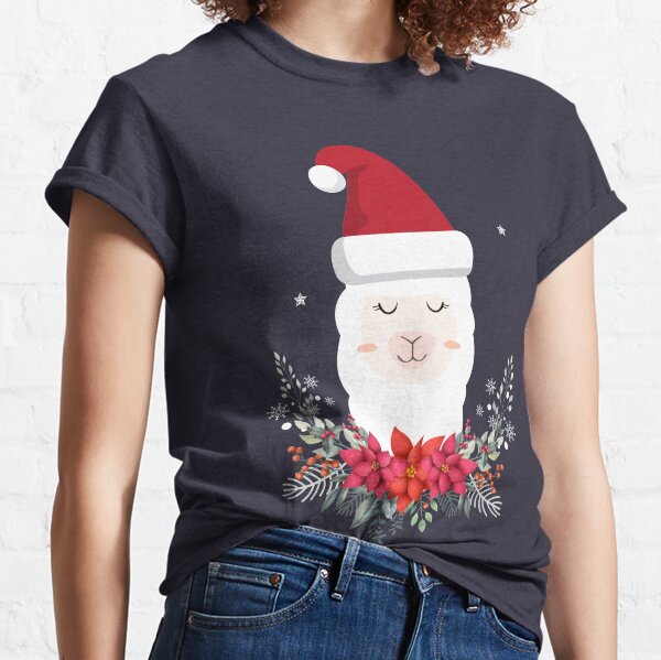 Cute Llama Santa Hat Gifts Merchandise Redbubble - dinosaur zooxmas event roblox