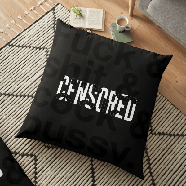 Censored. Black on black Floor Pillow