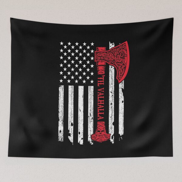Item preview, American Viking Flag Victory Valhalla designed and sold by CreativeGift.
