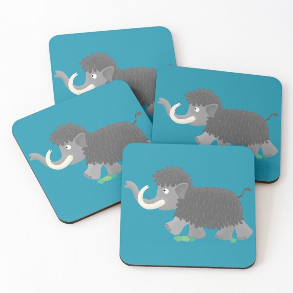 Item preview, Happy woolly mammoth cartoon illustration designed and sold by FrogFactory.