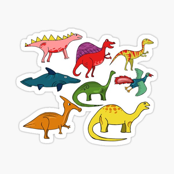 Pegatinas Dinosaurios - Múltiples variantes de color disponibles
