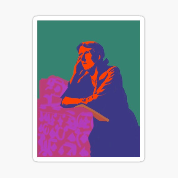 virginia woolf pop art - naranja (2/4) Pegatina