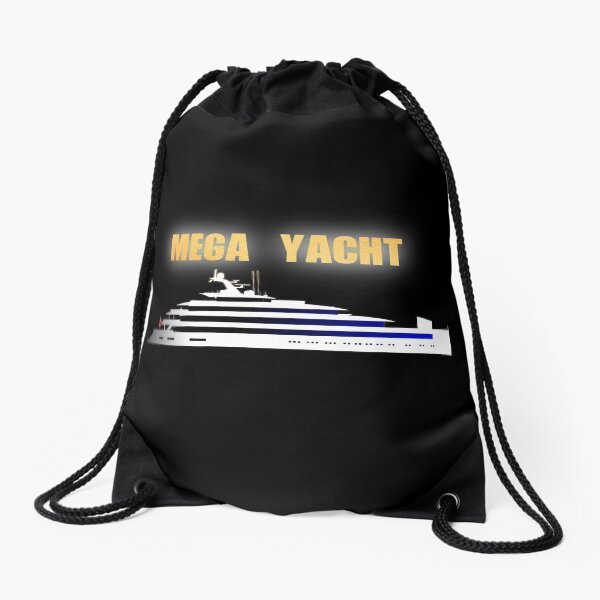 Golden Mega Yacht Drawstring Bag