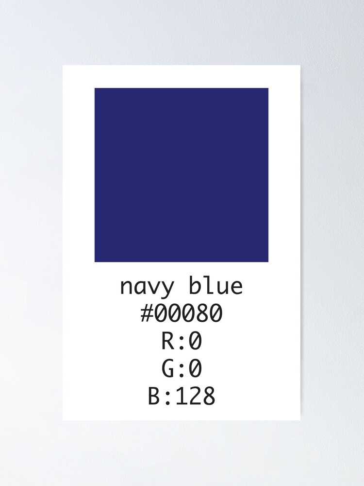 Deportista Punto de referencia único Navy Blue Hex and RGB Code " Poster for Sale by Number3art | Redbubble