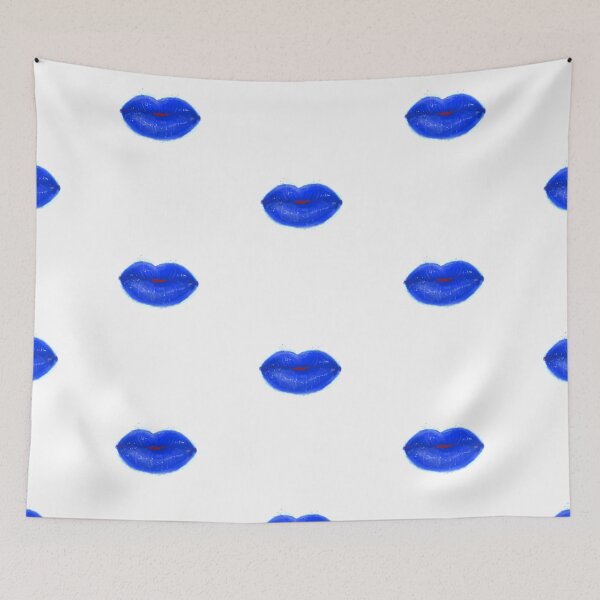 Item preview, Blue Cute Thick Lips Watercolor Painting designed and sold by javes93.