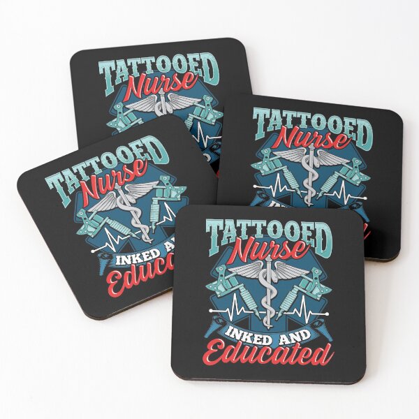 Item preview, Cute Tattooed Nurse Inked And Educated Nursing Pun designed and sold by perfectpresents.
