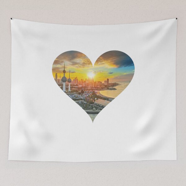 Item preview, KUWAIT CITY SIGHTS IN A HEART STYLISH DESIGN  designed and sold by ArabCorner.