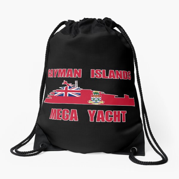 Cayman Islands Mega Yacht Drawstring Bag