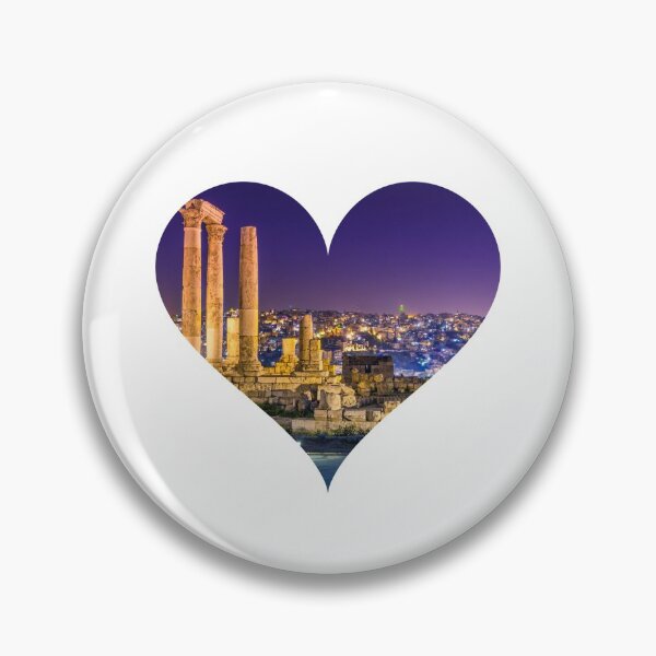 Item preview, AMMAN CITY SIGHTS IN A HEART STYLISH DESIGN designed and sold by ArabCorner.